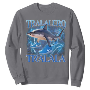 Tralalero Tralala Shark Sweatshirt Funny Internet Brainrot Memes Gen Alpha TS10 Charcoal Print Your Wear