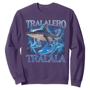 Tralalero Tralala Shark Sweatshirt Funny Internet Brainrot Memes Gen Alpha TS10 Purple Print Your Wear
