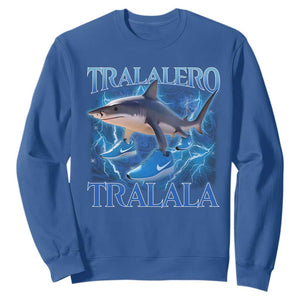 Tralalero Tralala Shark Sweatshirt Funny Internet Brainrot Memes Gen Alpha TS10 Royal Blue Print Your Wear