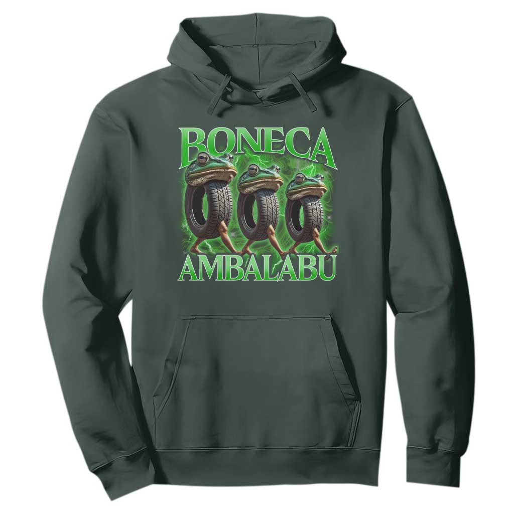 Boneca Ambalabu Frog Hoodie Funny Internet Brainrot Memes Gen Alpha TS10 Dark Forest Green Print Your Wear
