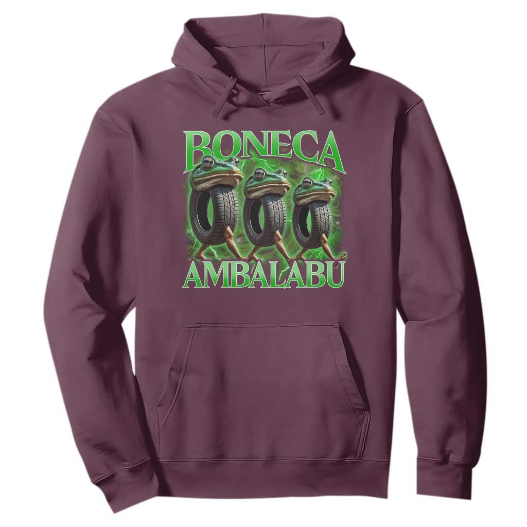 Boneca Ambalabu Frog Hoodie Funny Internet Brainrot Memes Gen Alpha TS10 Maroon Print Your Wear