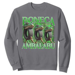 Boneca Ambalabu Frog Sweatshirt Funny Internet Brainrot Memes Gen Alpha TS10 Charcoal Print Your Wear