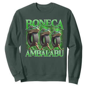 Boneca Ambalabu Frog Sweatshirt Funny Internet Brainrot Memes Gen Alpha TS10 Dark Forest Green Print Your Wear