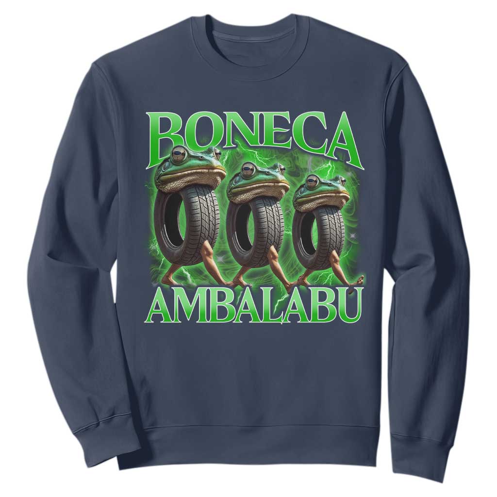 Boneca Ambalabu Frog Sweatshirt Funny Internet Brainrot Memes Gen Alpha TS10 Navy Print Your Wear