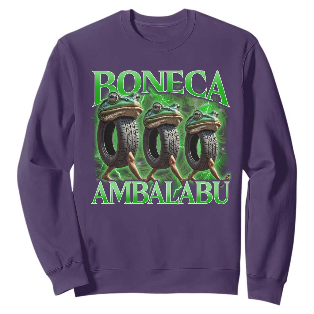 Boneca Ambalabu Frog Sweatshirt Funny Internet Brainrot Memes Gen Alpha TS10 Purple Print Your Wear