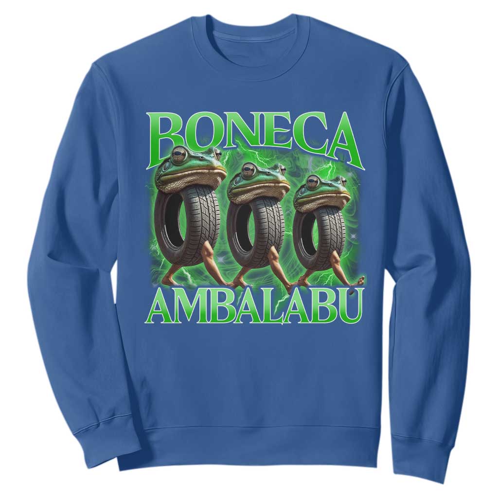 Boneca Ambalabu Frog Sweatshirt Funny Internet Brainrot Memes Gen Alpha TS10 Royal Blue Print Your Wear