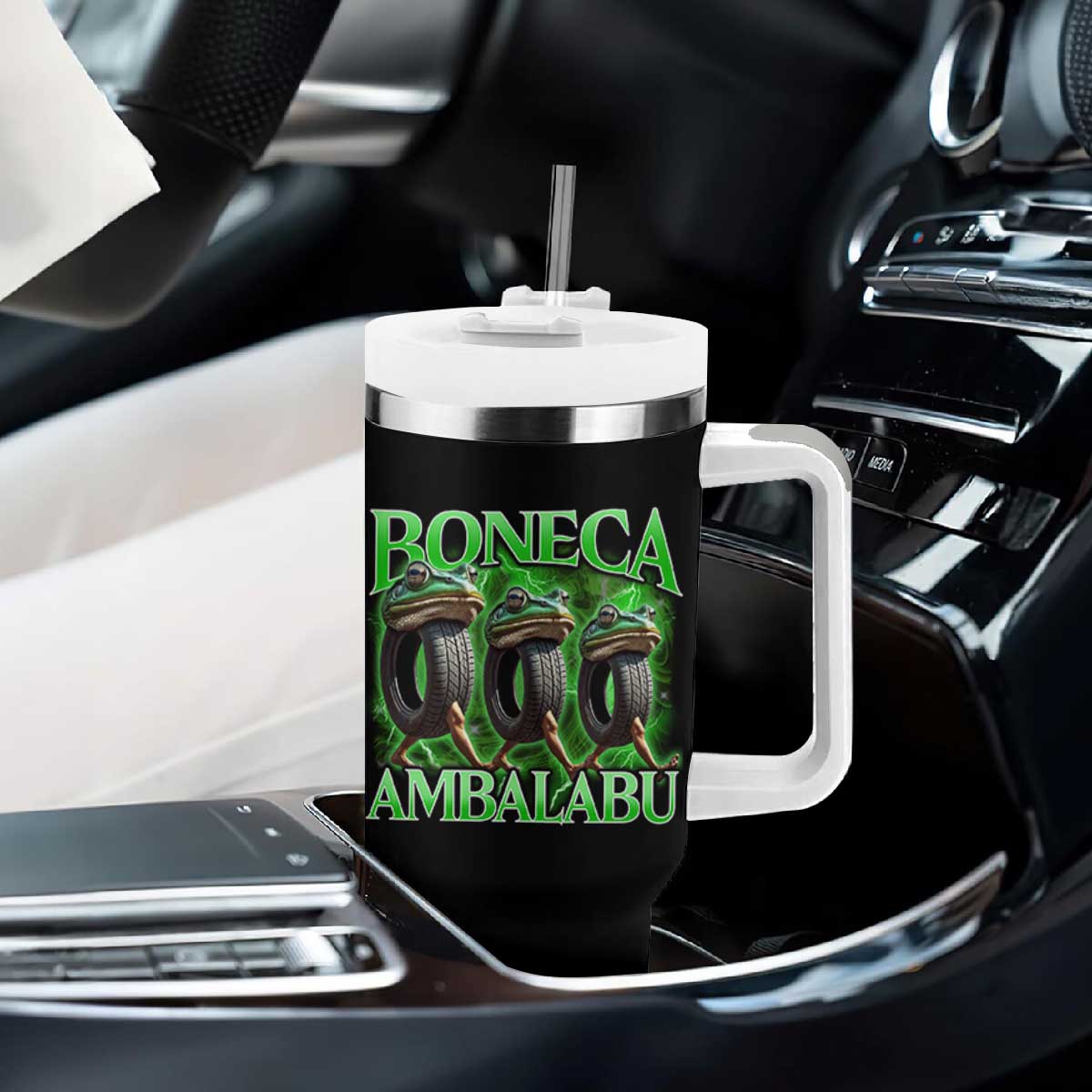 Boneca Ambalabu Frog Tumbler With Handle Funny Internet Brainrot Memes Gen Alpha TS10 Print Your Wear