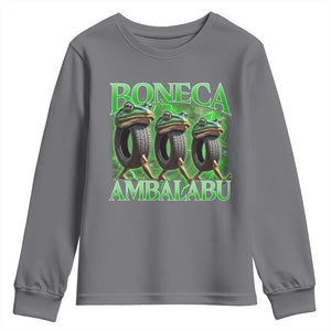 Boneca Ambalabu Frog Youth Sweatshirt Funny Internet Brainrot Memes Gen Alpha TS10 Charcoal Print Your Wear