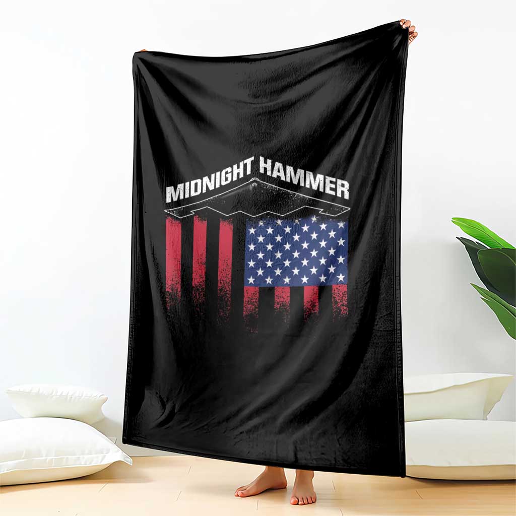 Operation Midnight Hammer Throw Blanket Tactical Warfare Jets Bombers Military American Flag TS10 Print Your Wear