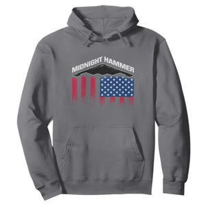 Operation Midnight Hammer Hoodie Tactical Warfare Jets Bombers Military American Flag TS10 Charcoal Print Your Wear
