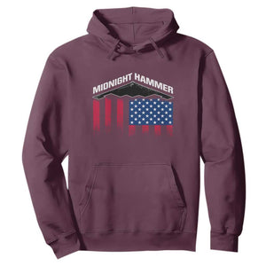 Operation Midnight Hammer Hoodie Tactical Warfare Jets Bombers Military American Flag TS10 Maroon Print Your Wear