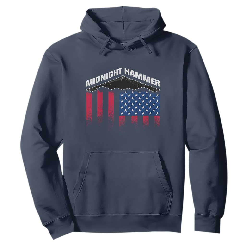 Operation Midnight Hammer Hoodie Tactical Warfare Jets Bombers Military American Flag TS10 Navy Print Your Wear