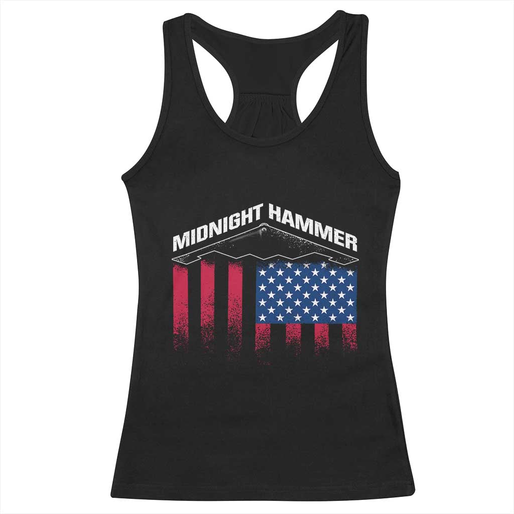 Operation Midnight Hammer Racerback Tank Top Tactical Warfare Jets Bombers Military American Flag TS10 Black Print Your Wear