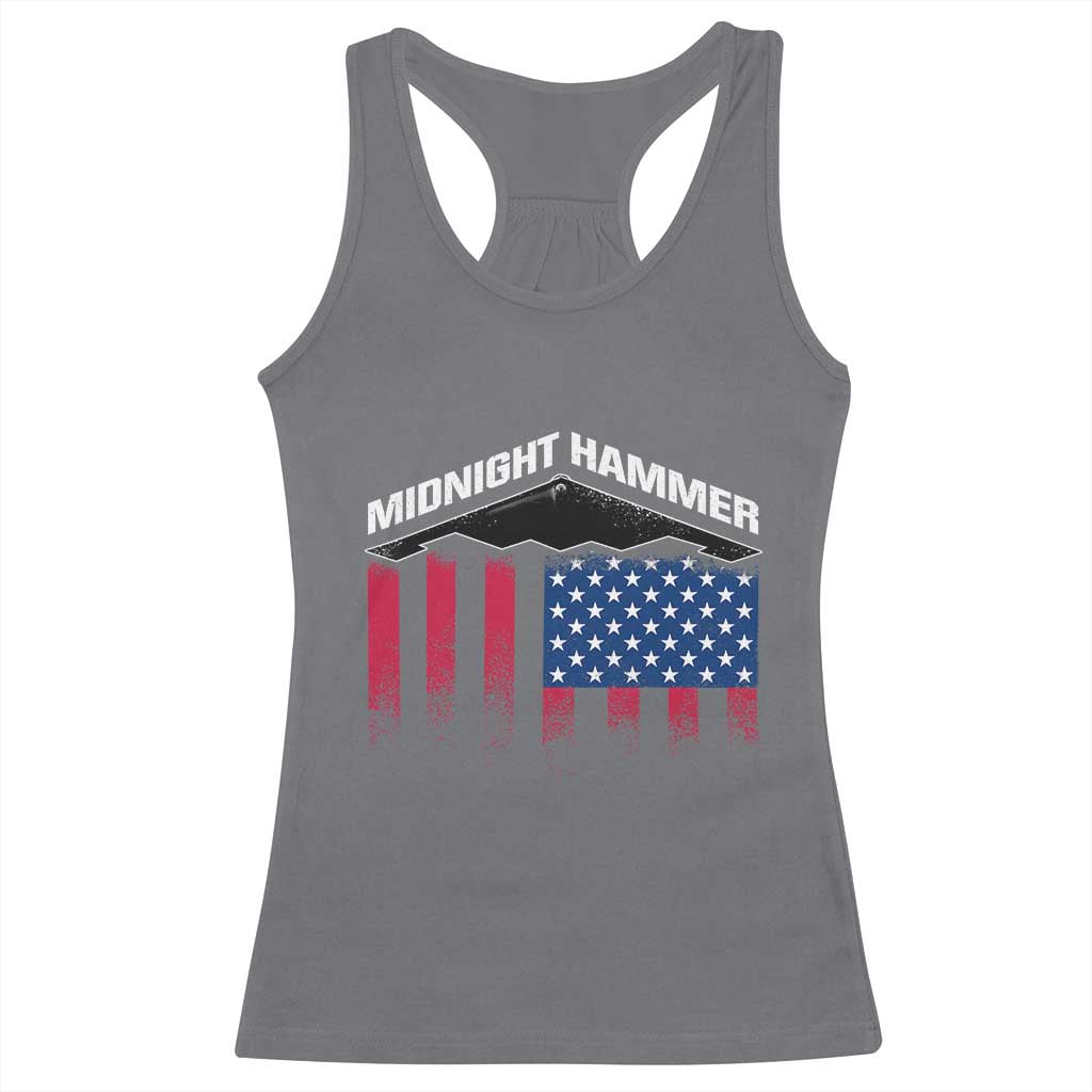 Operation Midnight Hammer Racerback Tank Top Tactical Warfare Jets Bombers Military American Flag TS10 Charcoal Print Your Wear