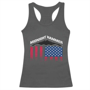 Operation Midnight Hammer Racerback Tank Top Tactical Warfare Jets Bombers Military American Flag TS10 Dark Heather Print Your Wear