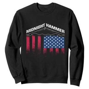 Operation Midnight Hammer Sweatshirt Tactical Warfare Jets Bombers Military American Flag TS10 Black Print Your Wear