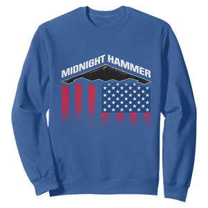 Operation Midnight Hammer Sweatshirt Tactical Warfare Jets Bombers Military American Flag TS10 Royal Blue Print Your Wear