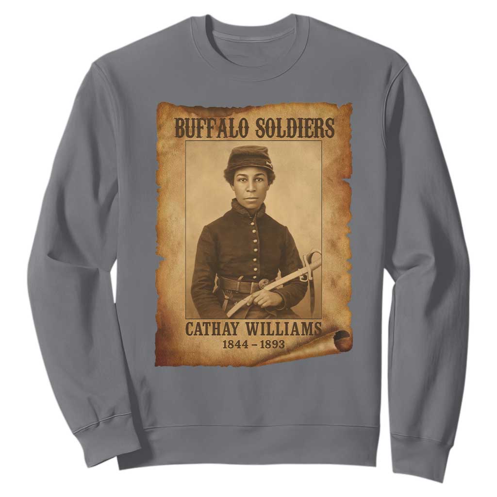 Cathay Williams Sweatshirt Buffalo Soldier First African American Female Soldier TS10 Charcoal Print Your Wear