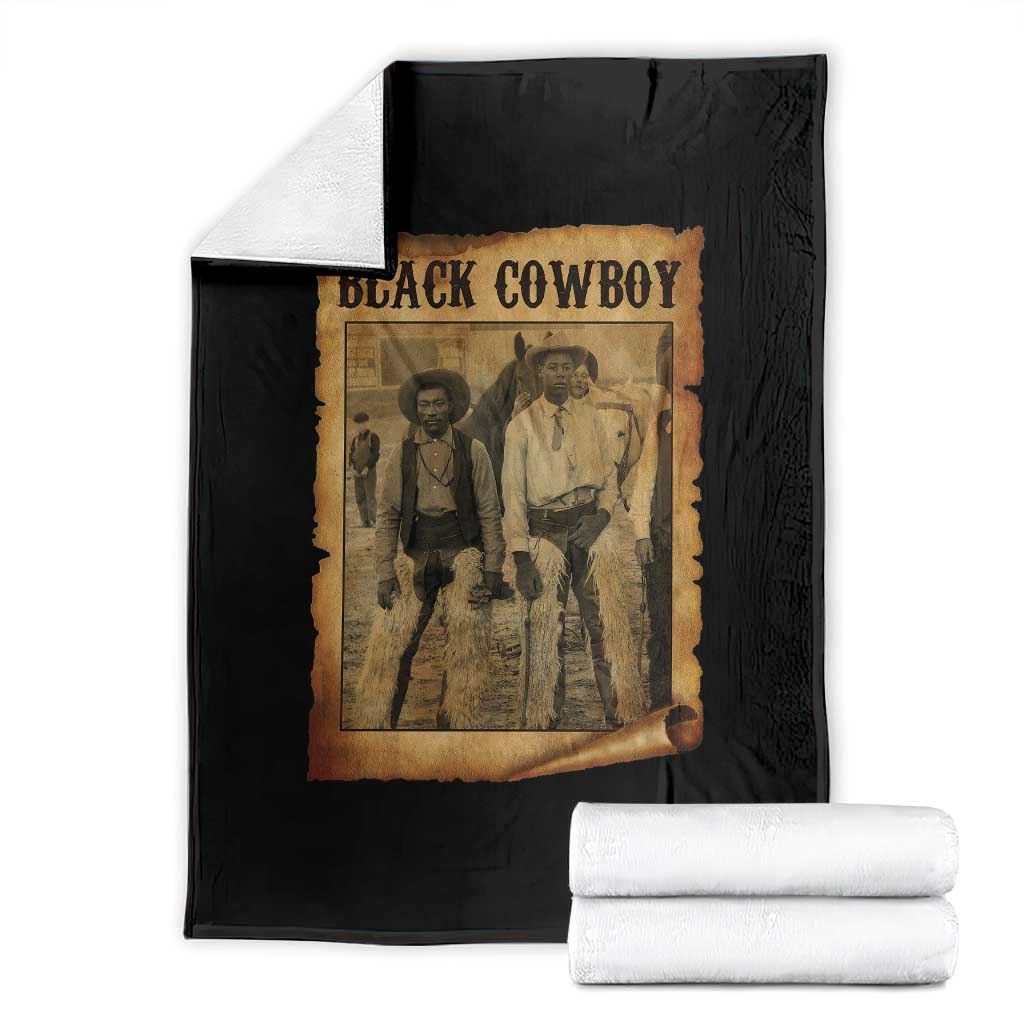 Black Cowboys Throw Blanket Vintage African American Western Black History TS10 Black Print Your Wear
