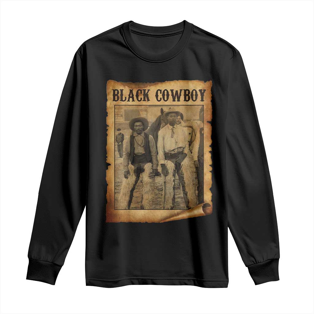 Black Cowboys Long Sleeve Shirt Vintage African American Western Black History TS10 Black Print Your Wear