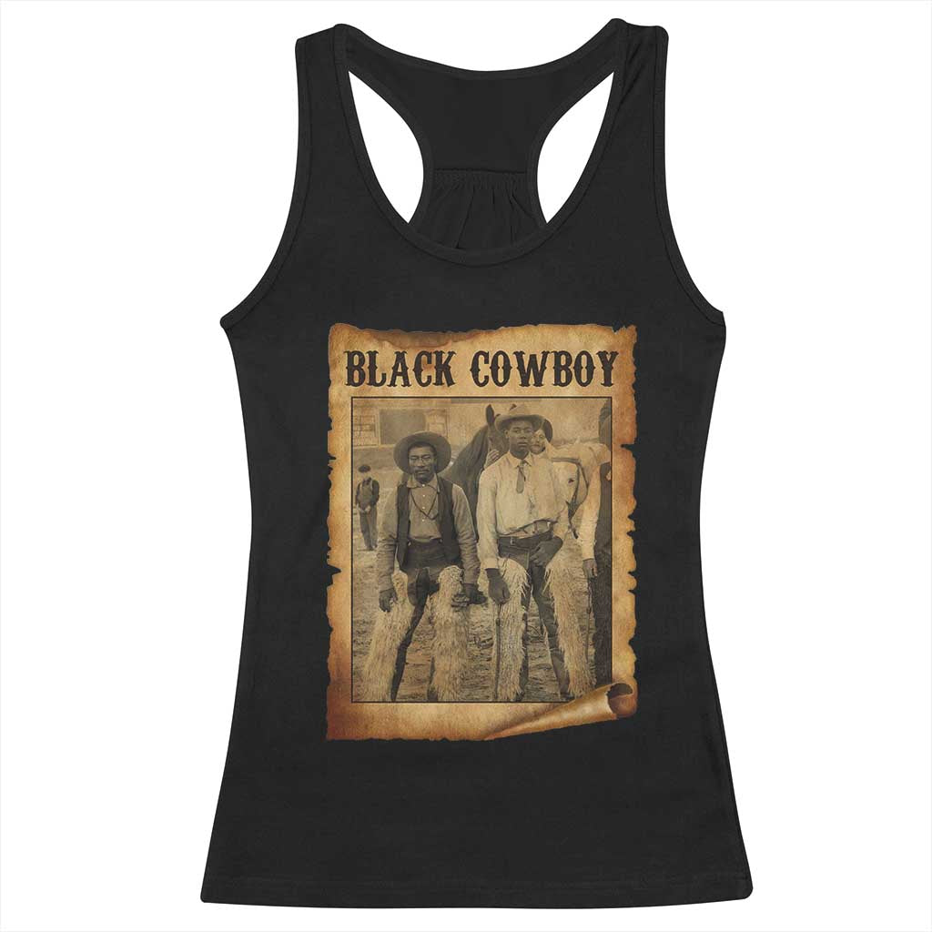 Black Cowboys Racerback Tank Top Vintage African American Western Black History TS10 Black Print Your Wear