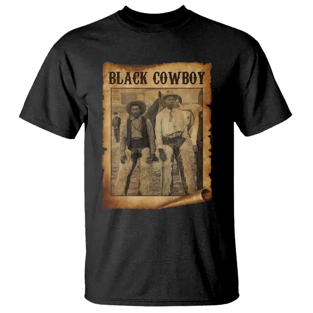 Black Cowboys T Shirt Vintage African American Western Black History TS10 Black Print Your Wear