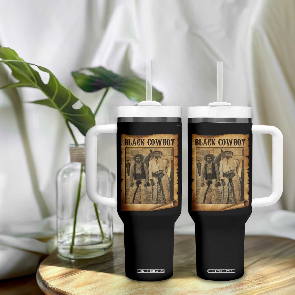 Black Cowboys Tumbler With Handle Vintage African American Western Black History TS10 Print Your Wear