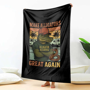 Retro Alligator Alcatraz Throw Blanket Funny Florida Everglades Dark Humor TS10 Print Your Wear