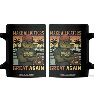 Retro Alligator Alcatraz Coffee Mug Funny Florida Everglades Dark Humor TS10 Black Print Your Wear