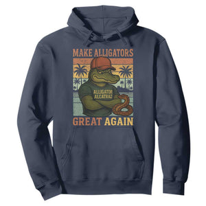 Retro Alligator Alcatraz Hoodie Funny Florida Everglades Dark Humor TS10 Navy Print Your Wear