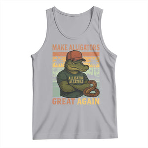 Retro Alligator Alcatraz Tank Top Funny Florida Everglades Dark Humor TS10 Athletic Heather Print Your Wear