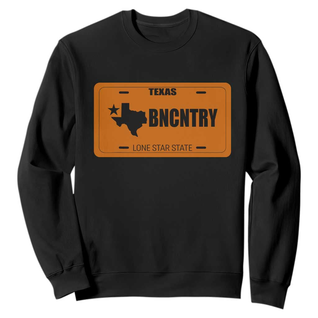 Texas Sweatshirt Lone Star State Western Cowboy BNCNTRY Country TS10 Black Print Your Wear