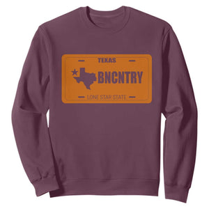 Texas Sweatshirt Lone Star State Western Cowboy BNCNTRY Country TS10 Maroon Print Your Wear