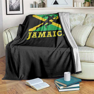 Jamaican Flag Track And Field Throw Blanket Retro Vintage Jamaica Runner Track Team TS10 Print Your Wear