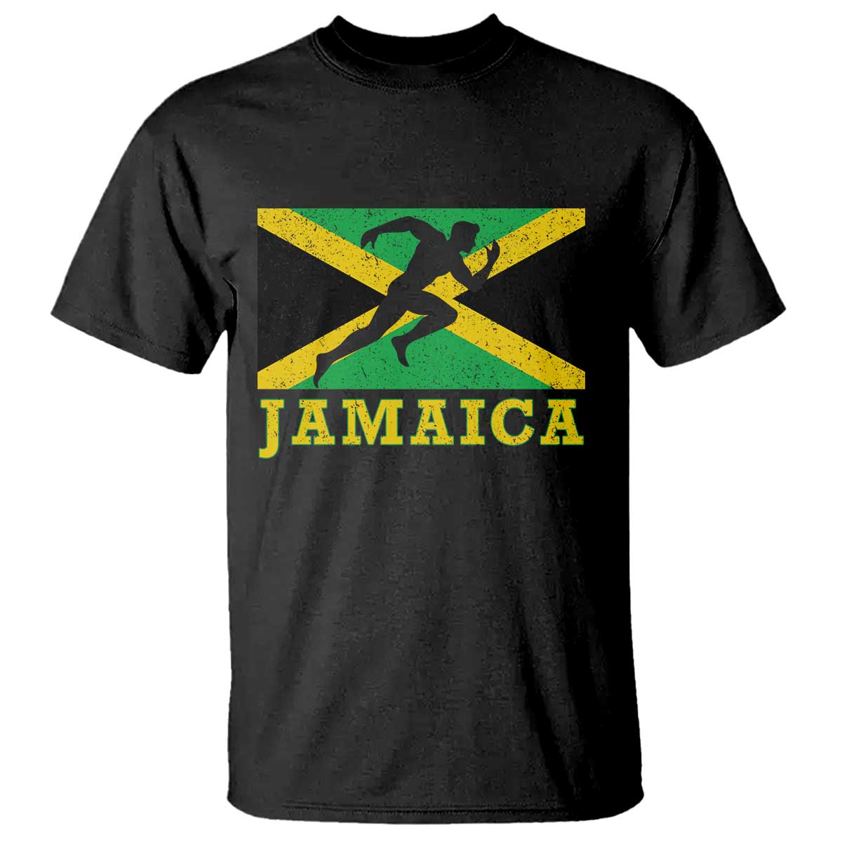 Jamaican Flag Track And Field T Shirt Retro Vintage Jamaica Runner Track Team TS10 Black Print Your Wear