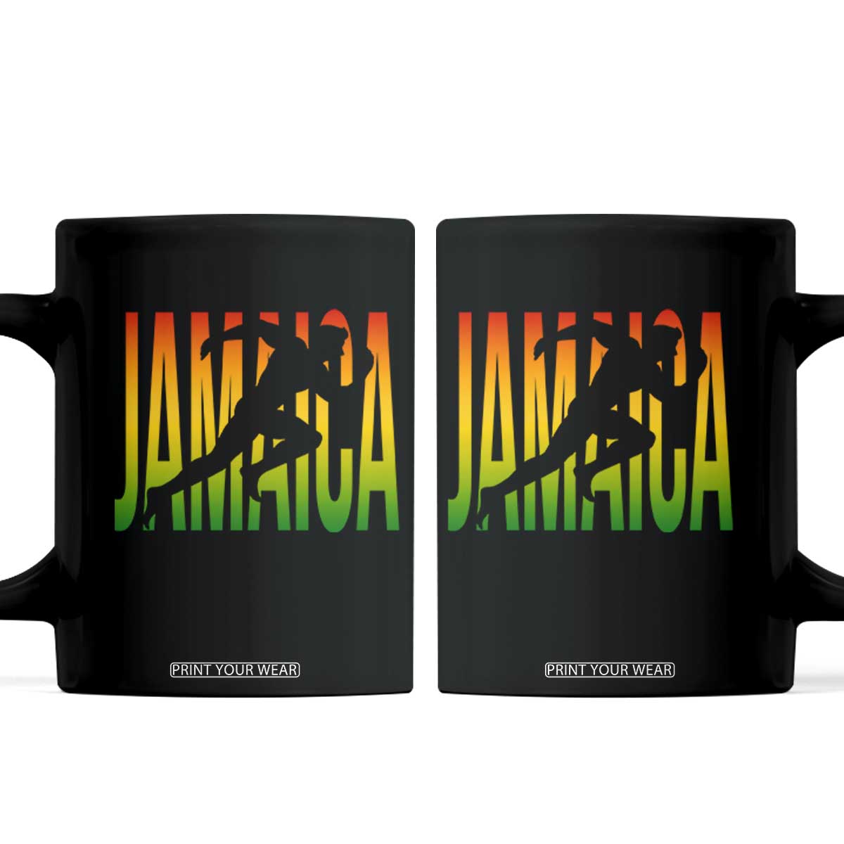 Jamaica Track And Field Coffee Mug Retro Vintage Sport Jamaican Flag TS10 Black Print Your Wear