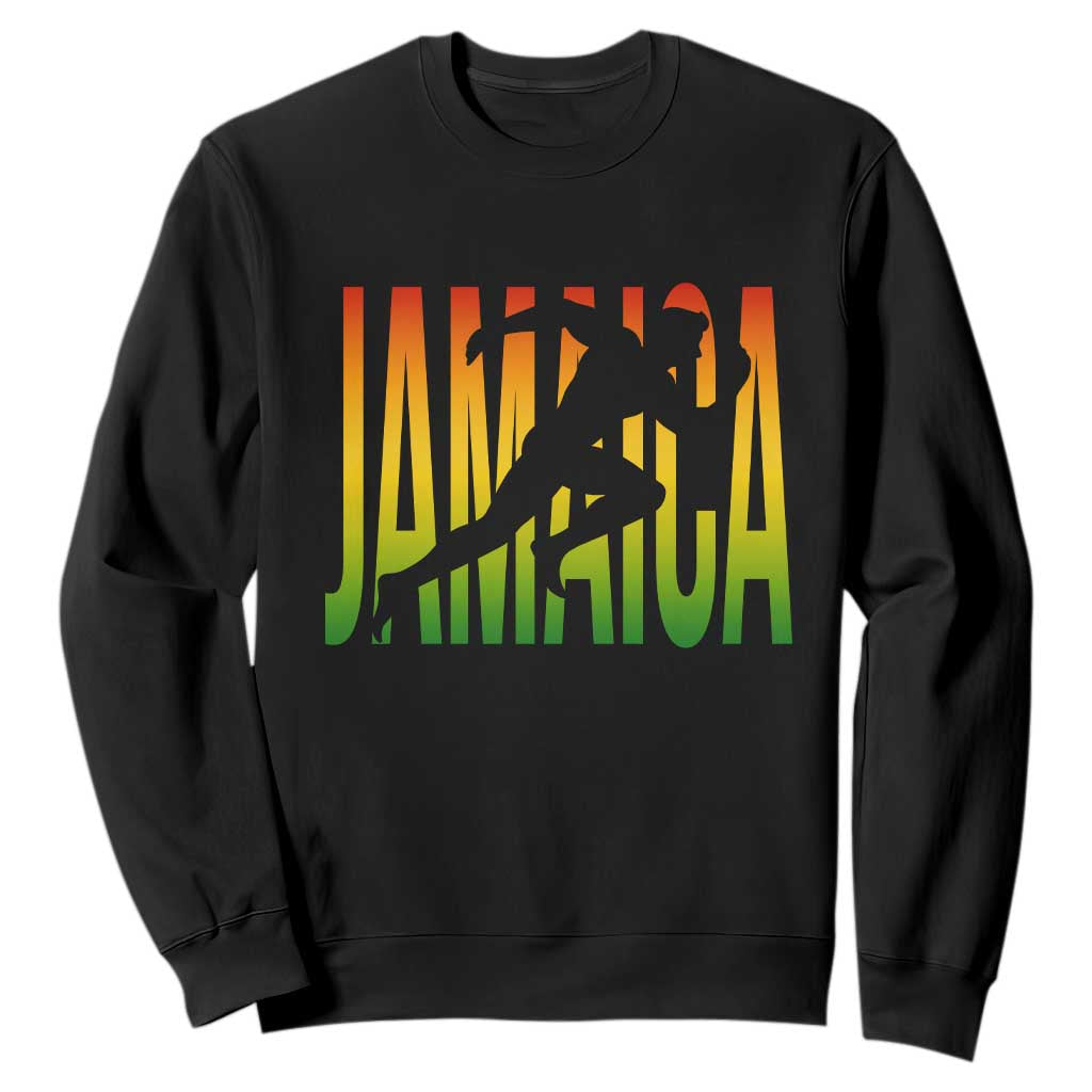 Jamaica Track And Field Sweatshirt Retro Vintage Sport Jamaican Flag TS10 Black Print Your Wear