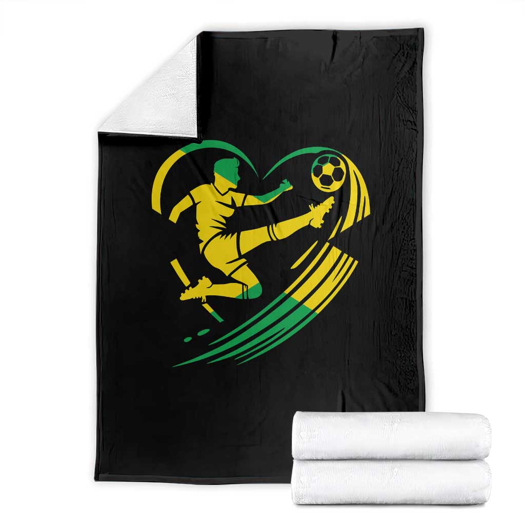 Jamaica Soccer Throw Blanket Jamaican Flag Reggae Football Caribbean Pride TS10 Black Print Your Wear
