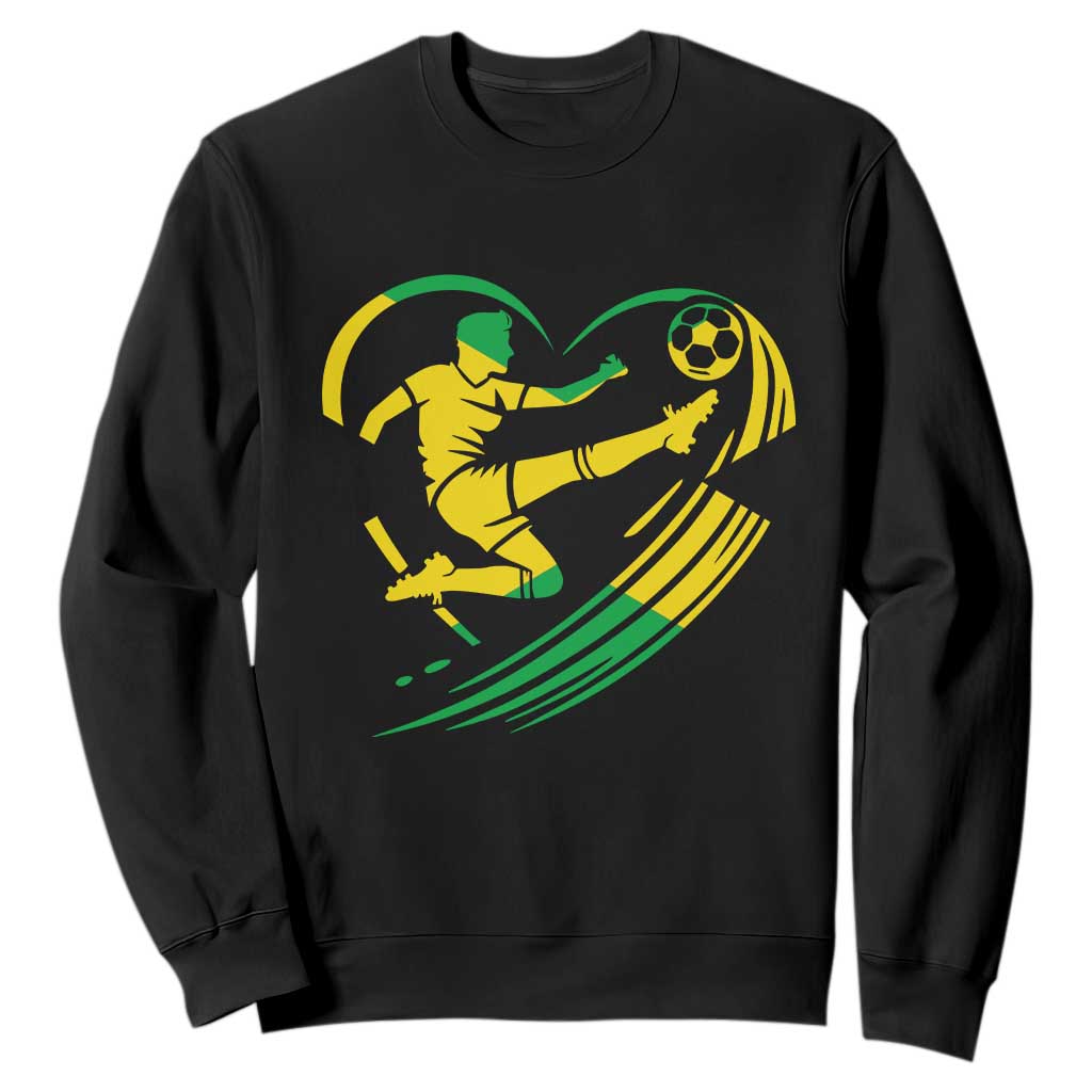 Jamaica Soccer Sweatshirt Jamaican Flag Reggae Football Caribbean Pride TS10 Black Print Your Wear