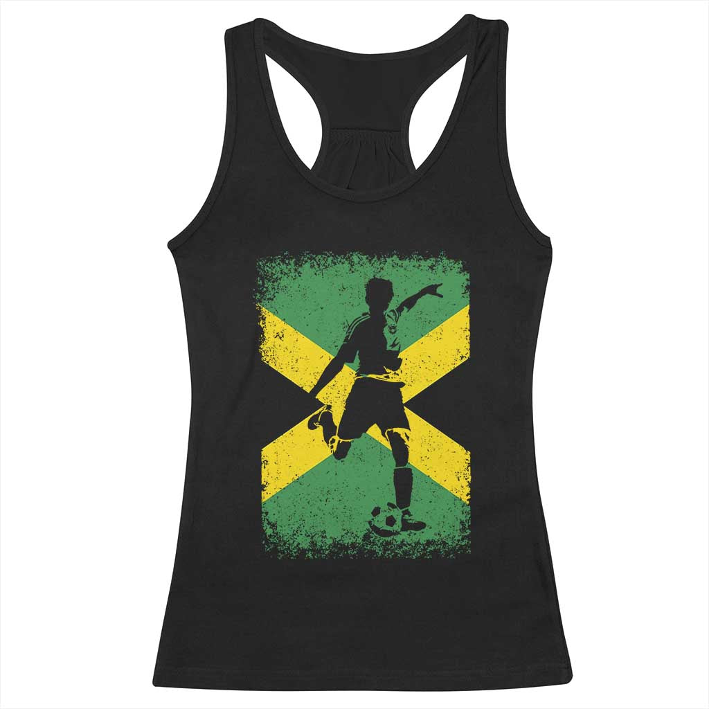 Jamaica Soccer Racerback Tank Top Retro Vintage Watercolors Sport Jamaican Flag TS10 Black Print Your Wear