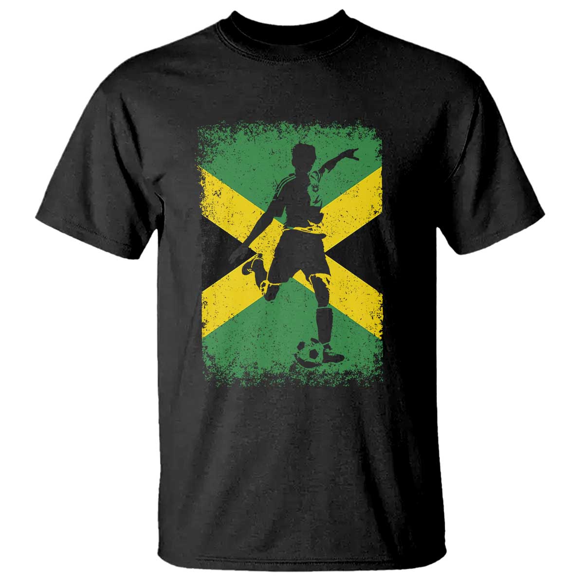 Jamaica Soccer T Shirt Retro Vintage Watercolors Sport Jamaican Flag TS10 Black Print Your Wear
