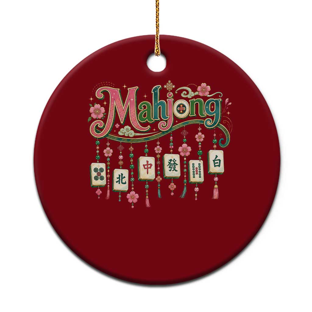 Funny Mahjong Lovers Ceramic Ornament Funny Mahjong Lovers Chinese Game Floral Vintage Aesthetic Graphic TS10 1pc Red Print Your Wear