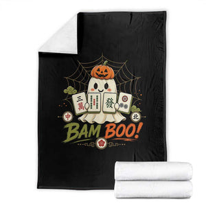 Halloween Ghost Playing Mahjong Spooky Boo Funny Costume Throw Blanket Mahjong Lover Gift TS10 Black Print Your Wear
