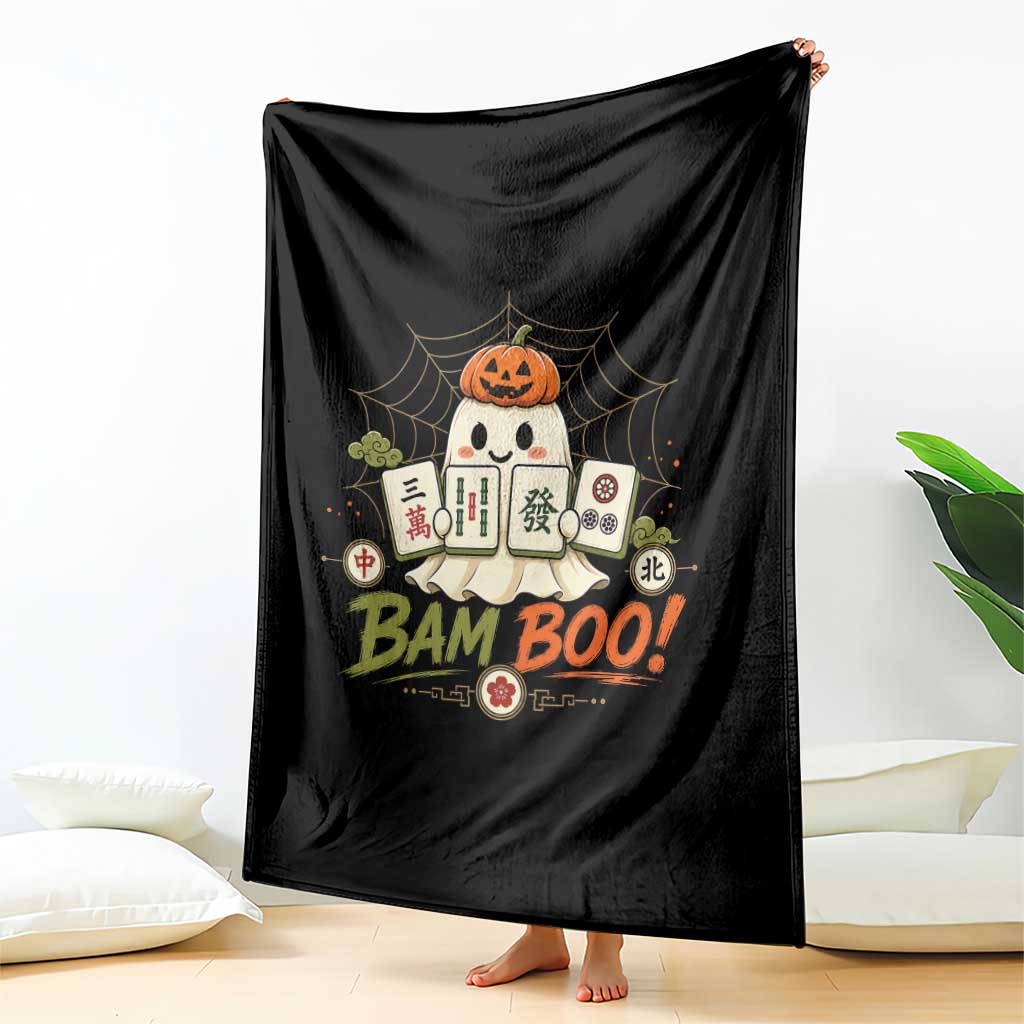 Halloween Ghost Playing Mahjong Spooky Boo Funny Costume Throw Blanket Mahjong Lover Gift TS10 Print Your Wear