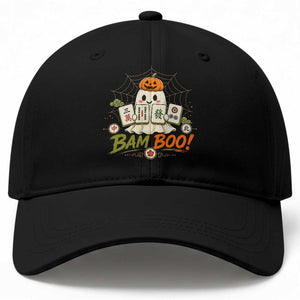 Halloween Ghost Playing Mahjong Spooky Boo Funny Costume Baseball Cap Mahjong Lover Gift TS10 Print Your Wear