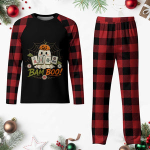 Halloween Ghost Playing Mahjong Spooky Boo Funny Costume Plaid Pajama Set Mahjong Lover Gift TS10 Buffalo Plaid Print Your Wear