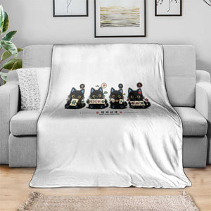 Black Cat Mahjong Lover Cute Graphic Throw Blanket TS10 Print Your Wear