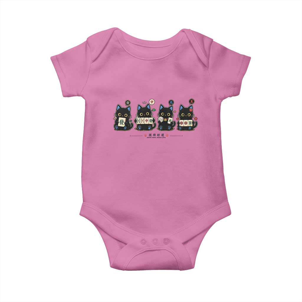 Black Cat Mahjong Lover Cute Graphic Baby Onesie TS10 Azalea Print Your Wear