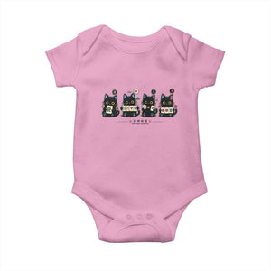 Black Cat Mahjong Lover Cute Graphic Baby Onesie TS10 Light Pink Print Your Wear