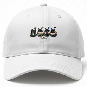 Black Cat Mahjong Lover Cute Graphic Baseball Cap TS10 Print Your Wear